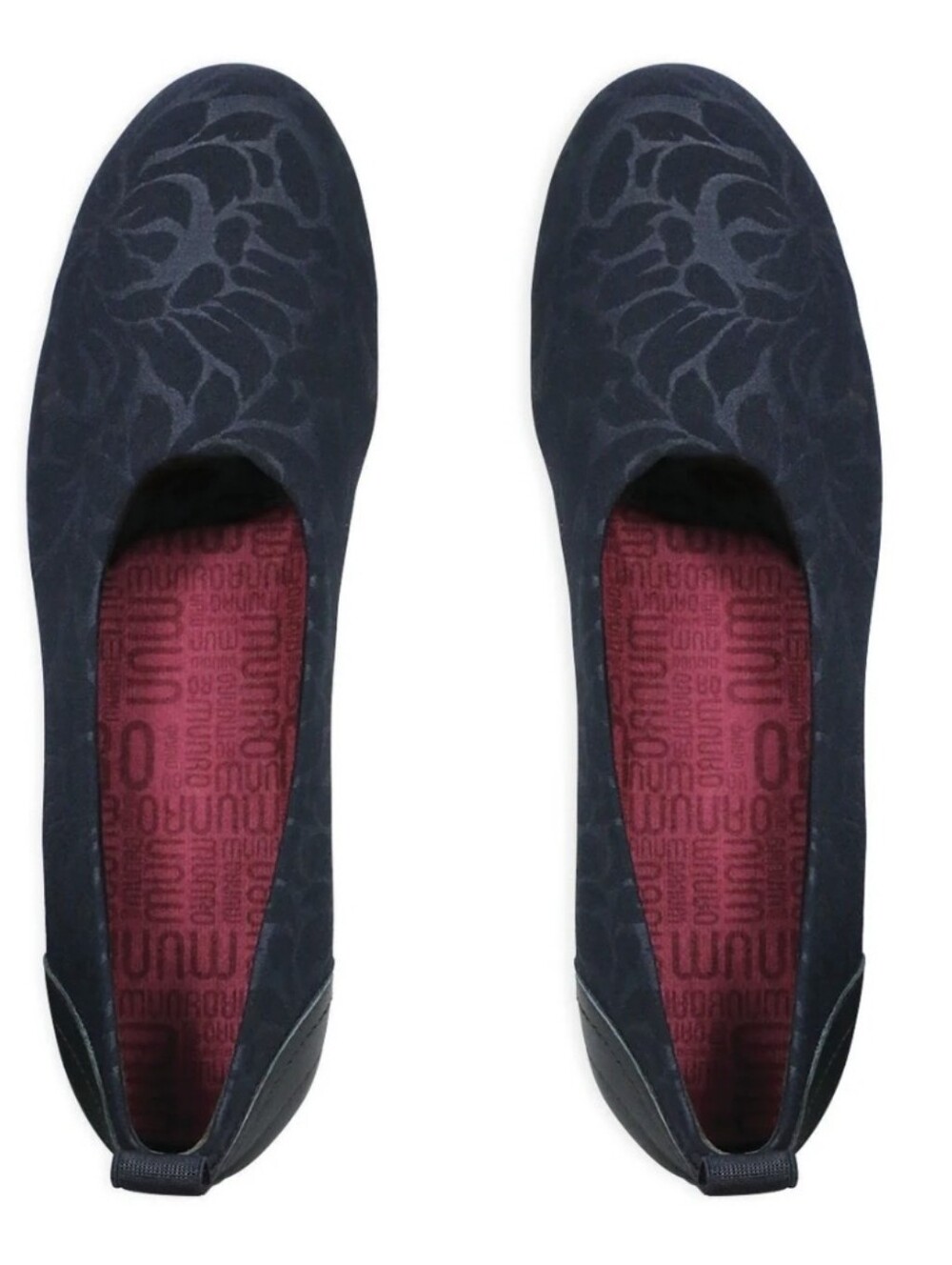 Women's Black Floral Slip-On Ballet Flats